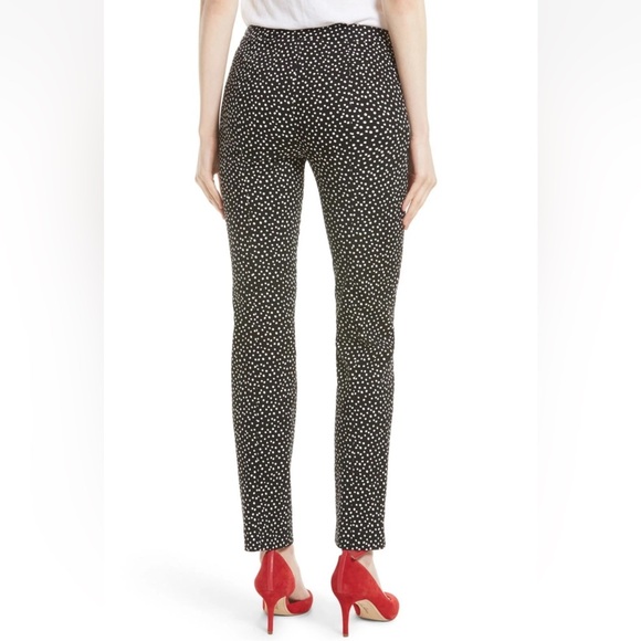 NWOT Diane Von Furstenberg Orillon Dot Cigarette Pant Black Business Casual Sz 8 - Picture 3 of 13